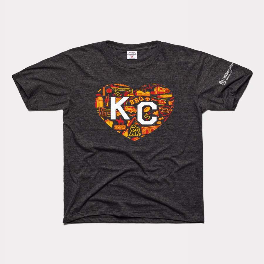 Children’s Mercy Kansas City Icons KC Heart Vintage Black T-Shirt