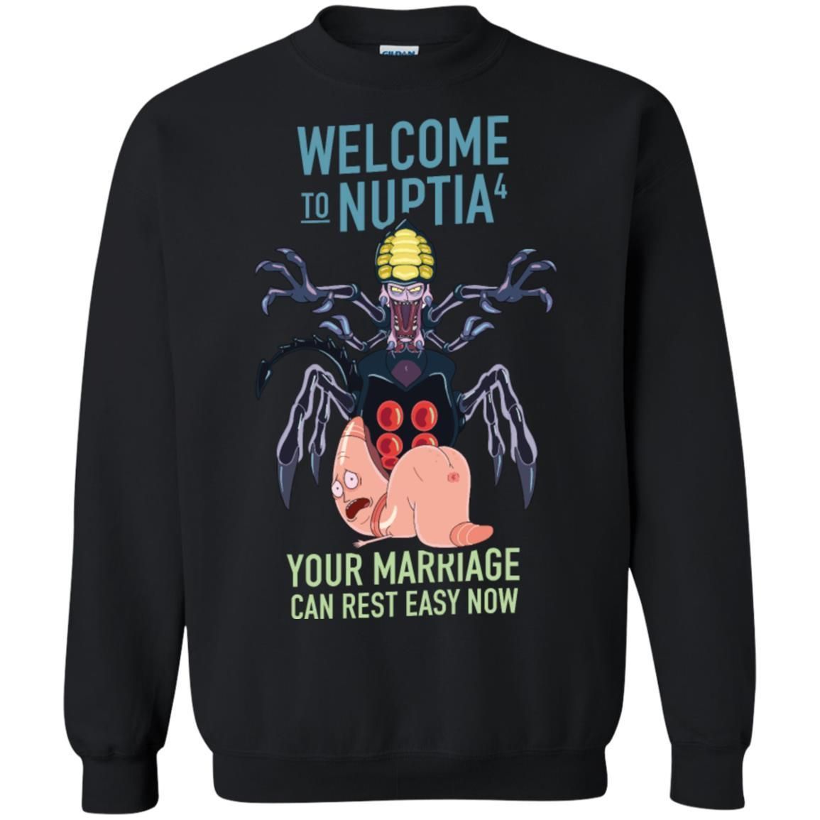 Rick And Morty Welcome To Nuptia Unisex Crewneck Pullover Sweatshirt