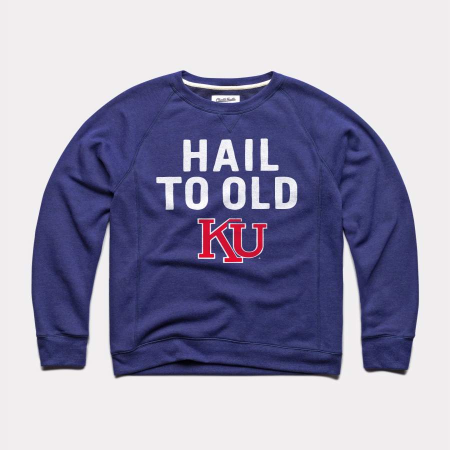 Kansas Jayhawks Hail To Old KU Vintage Navy Crewneck Sweatshirt