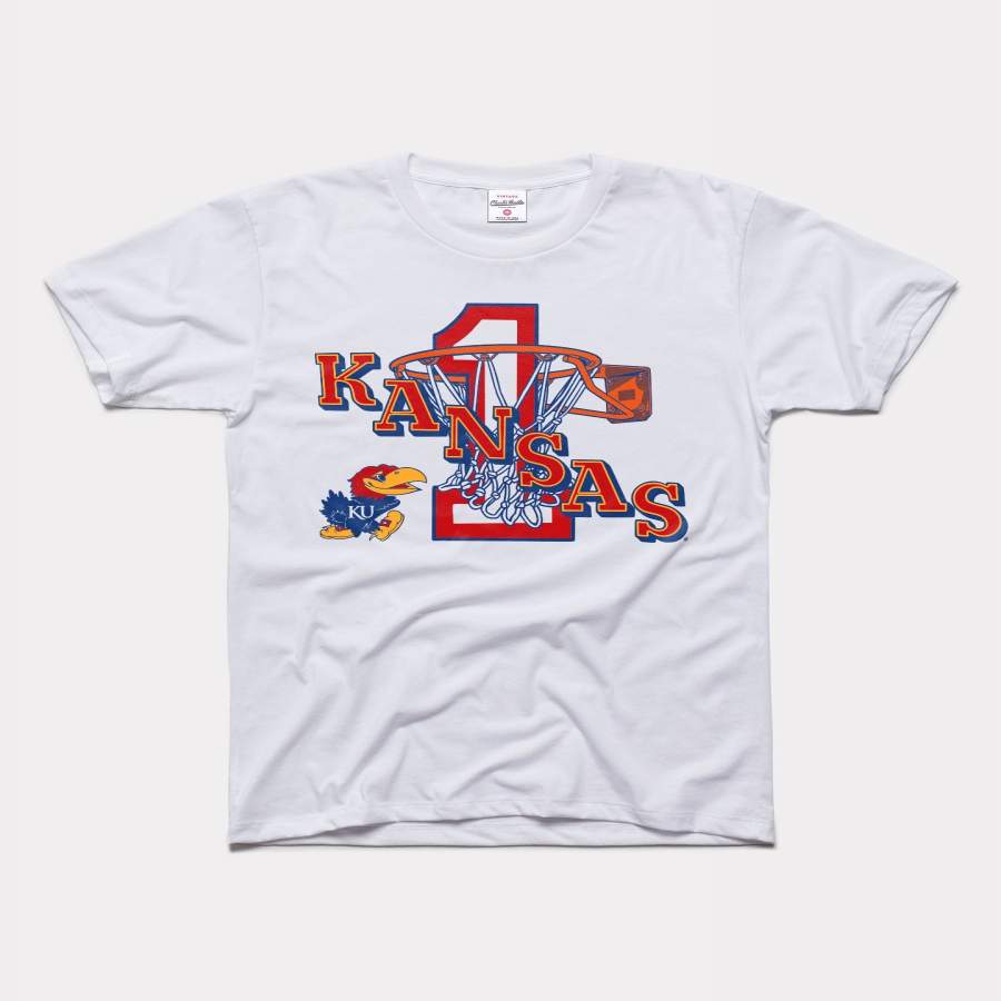 Kansas Jayhawks Basketball We’re #1 Vintage White Champions T-Shirt