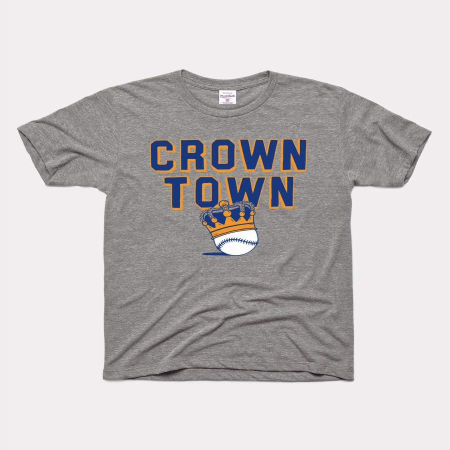 Kansas City Crown Town Baseball Vintage Grey T-Shirt