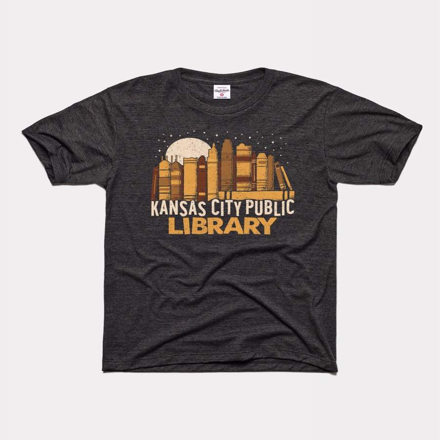 Kansas City Public Library Skyline Vintage Black T-Shirt