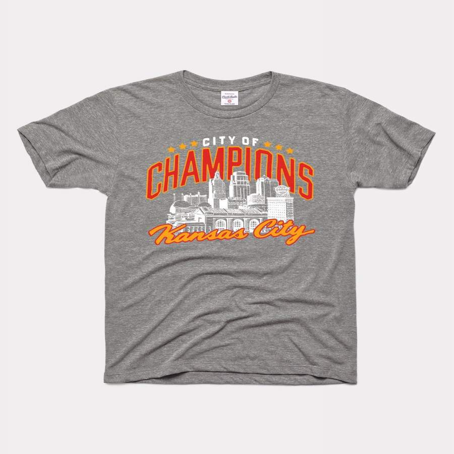 City Of Champions Vintage Grey Kansas City T-Shirt