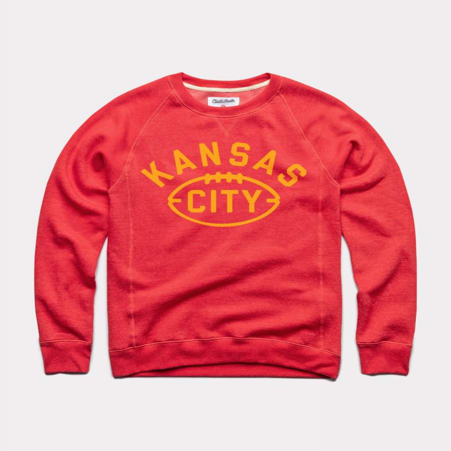 Kansas City Football Vintage Red Crewneck Sweatshirt