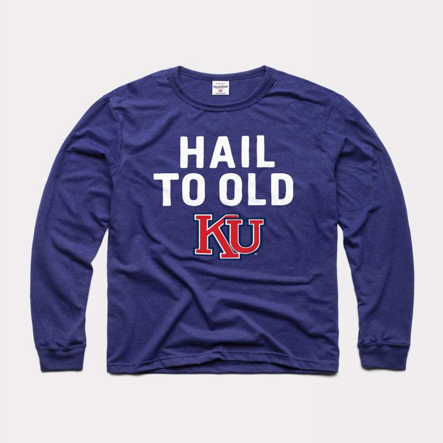 Kansas Jayhawks Hail To Old KU Navy Long Sleeve T-Shirt