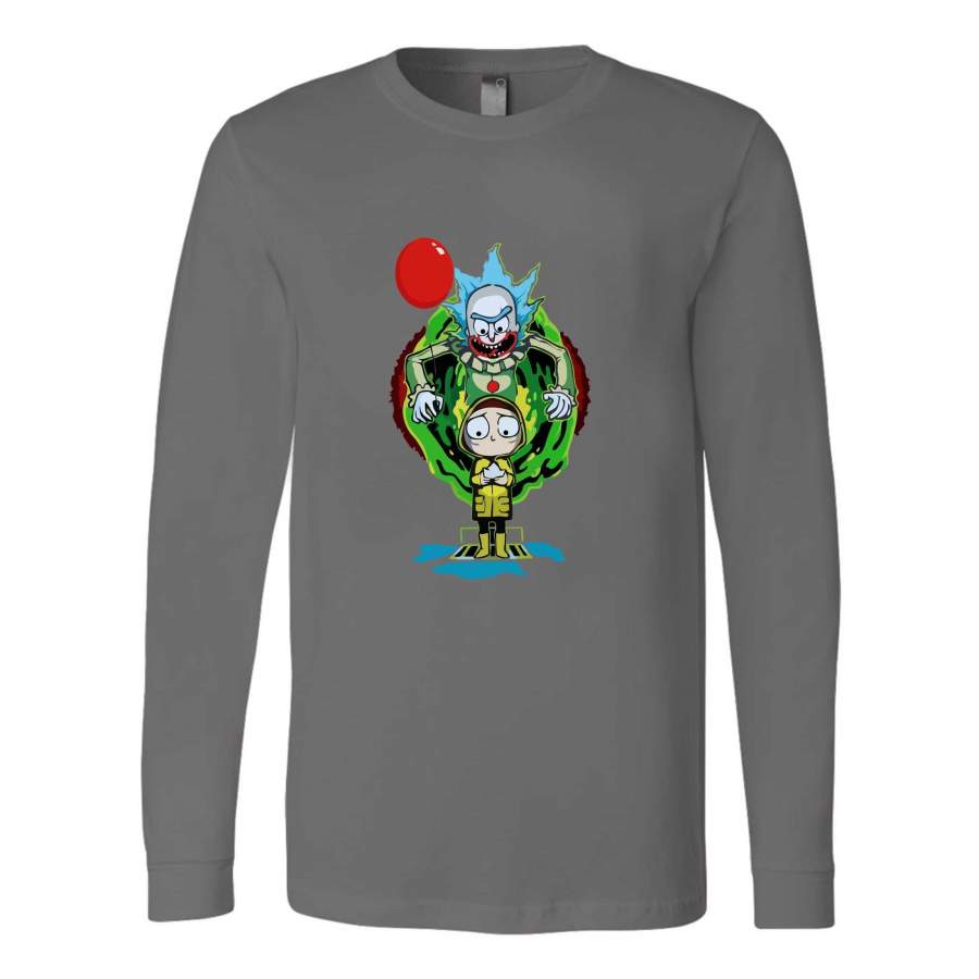 It And Morty Pennywise Rick And Morty Combo Long Sleeve T-Shirt