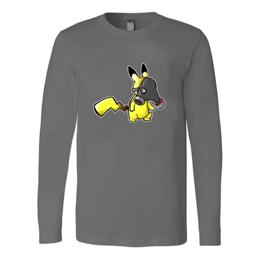 Pikachu Gas Mask Pokemon Marijuana Long Sleeve T-Shirt