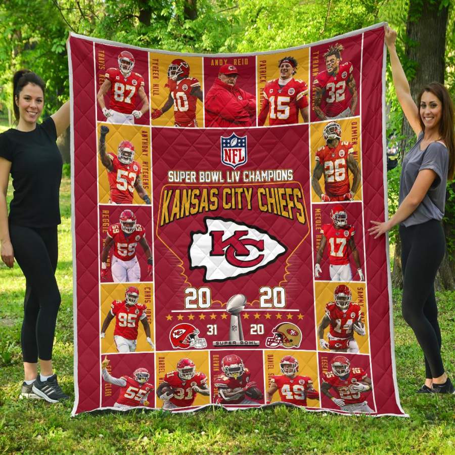 Kansas City Chiefs Super Bowl LIV Champions Premium Quilt