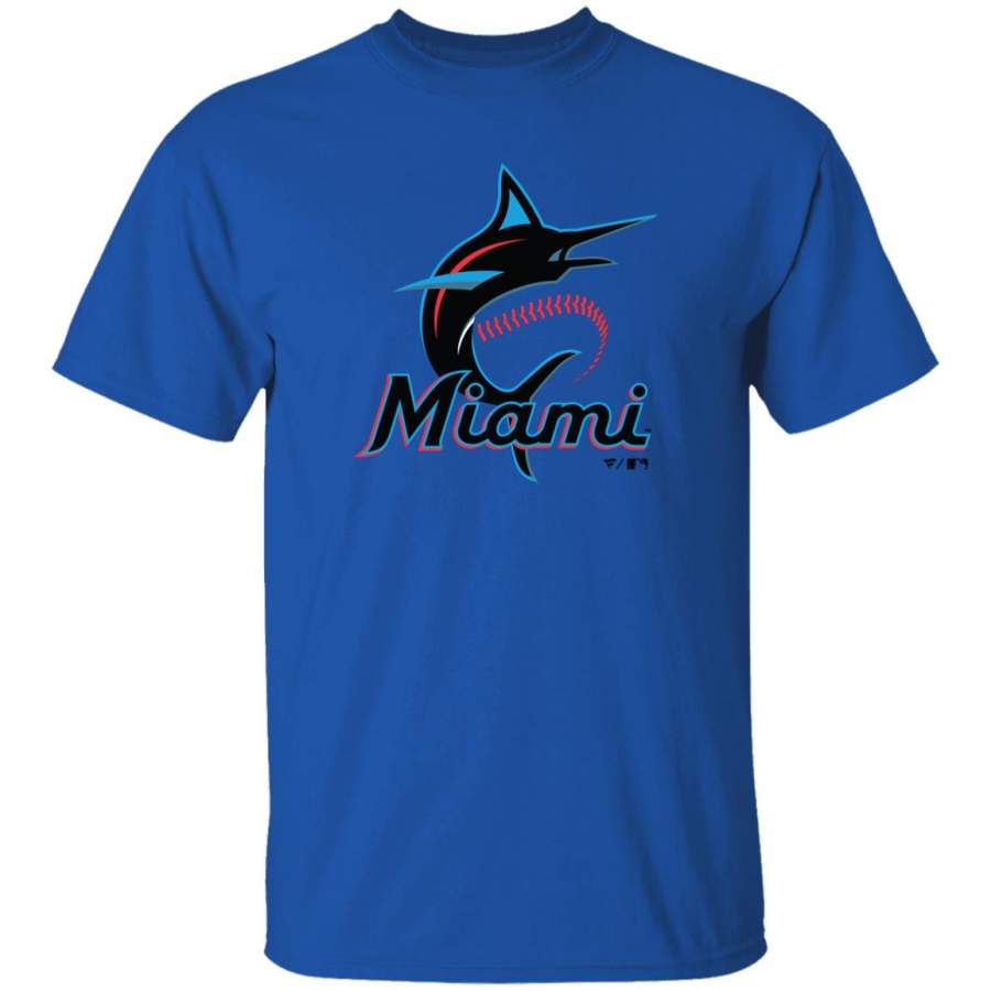 Miami Marlins Fanatics Branded Blue Primary Logo T-Shirt blue cotton plus size