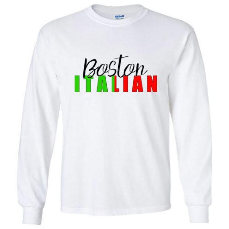 Boston Italian – Crew Neck Long Sleeve T-Shirt