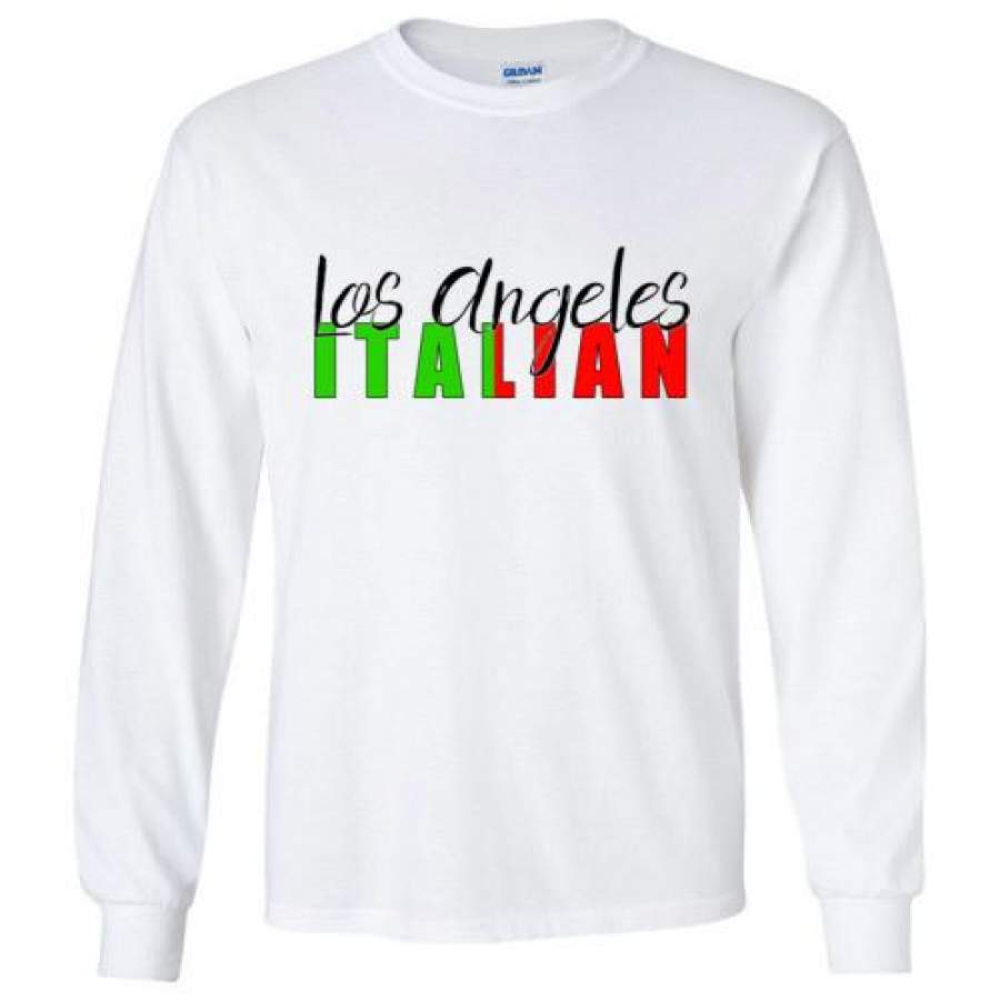 Los Angeles Italian Long Sleeve Crew Neck T-Shirt