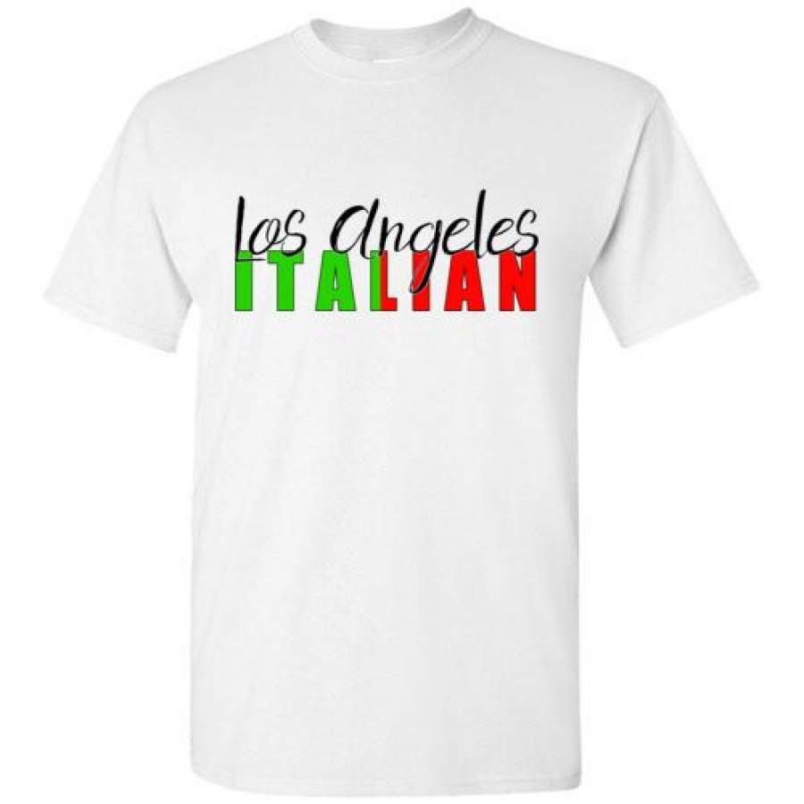 Los Angeles Italian Crew Neck Unisex Short Sleeve T-Shirt