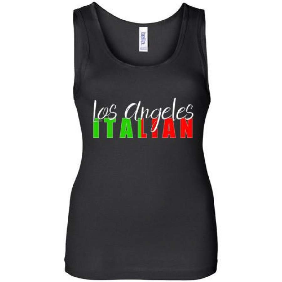 Los Angeles Italian Ladies Fashion Wide Strap Dark Color Tank Top