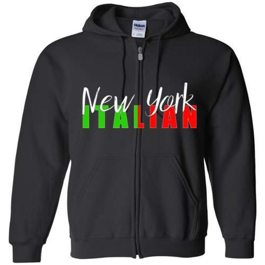 New York Italian Zipper Front Hoodie