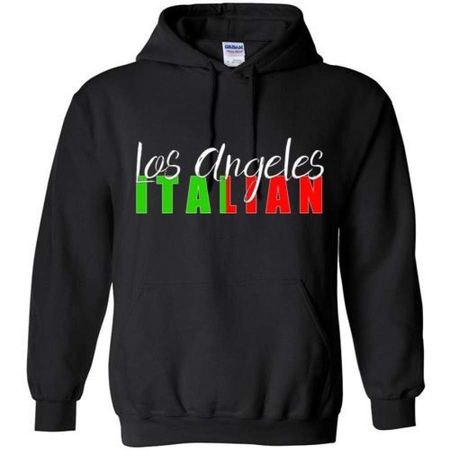 Los Angeles Italian Dark Color Unisex Pull Over Hoodie