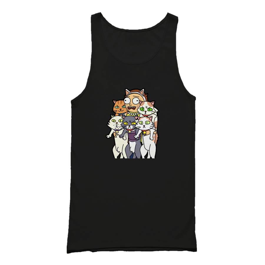 Rick And Morty Cats Pickle Rick Neko Atsume Tank Top