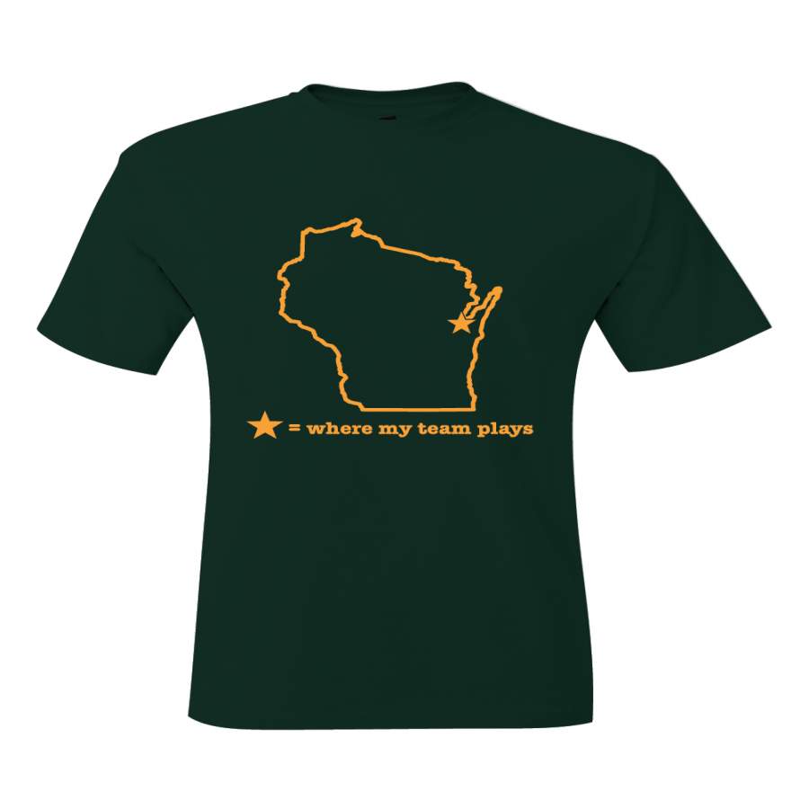 Green Bay Wisconsin Where My Team Plays T-Shirt