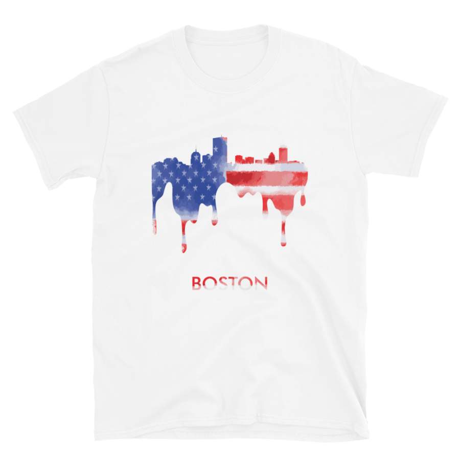 Boston USA American Flag T-Shirt Gift