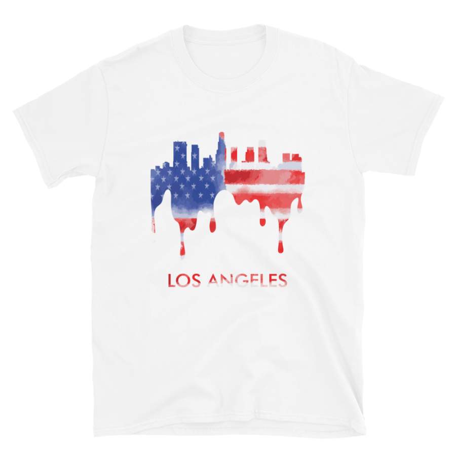 Los Angeles USA American Flag T-Shirt Gift