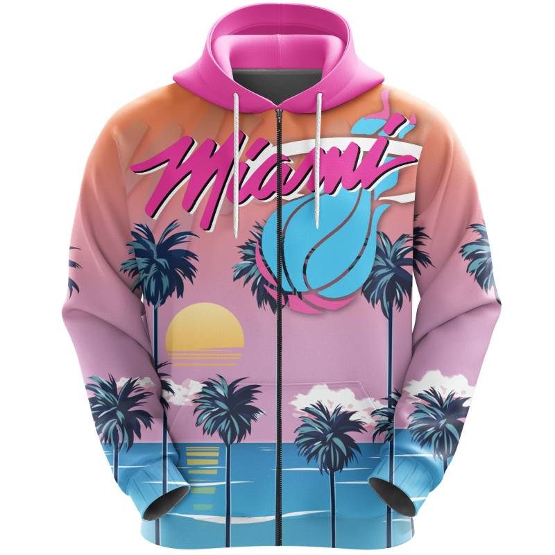 Miami Zip Hoodie Vice Logo K5