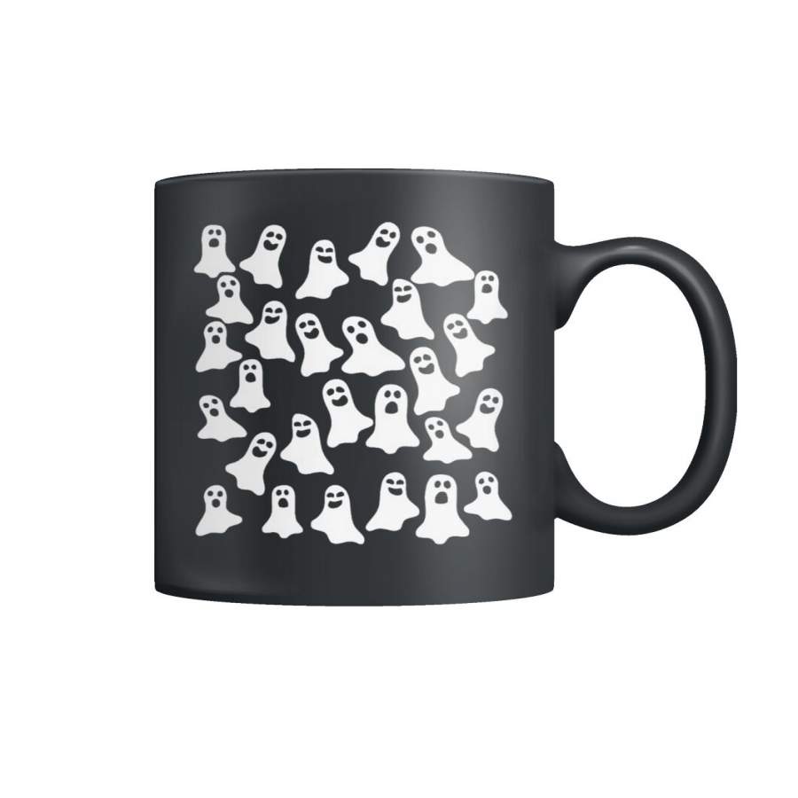 Ceramic Printed Black Mug – Ghost