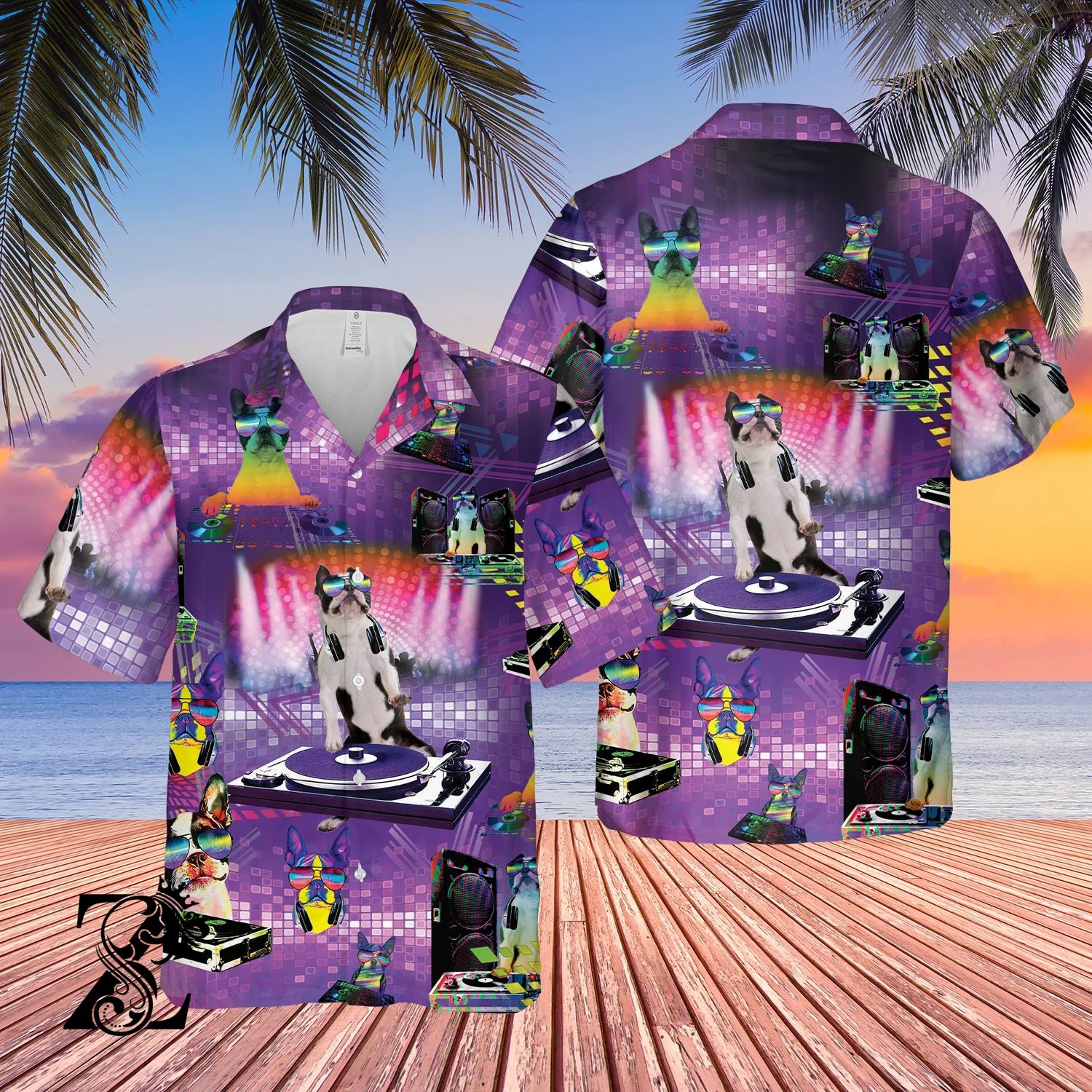 Boston Terrier Colorful Player – All Over Print Unisex Hawaiian Shirt – S M L Xl 2Xl 3Xl 4Xl 5Xl 1207