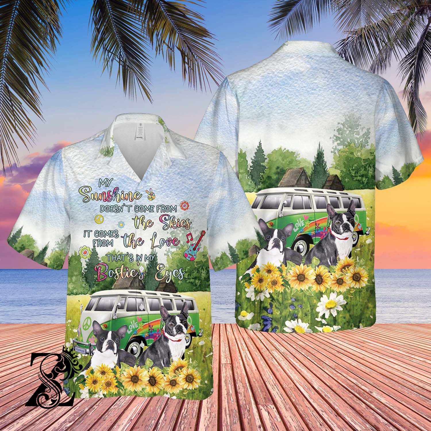 Boston Terrier My Sunshine Comes From Love In Eyes – All Over Print Unisex Hawaiian Shirt – S M L Xl 2Xl 3Xl 4Xl 5Xl 1207