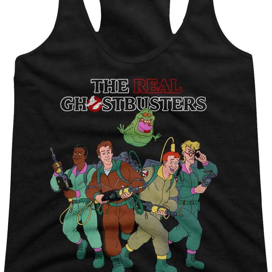 Cast Real Ghostbusters Racerback Tank Top