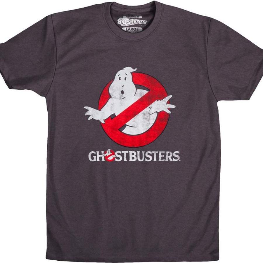 Charcoal Distressed Ghostbusters Logo Shirt