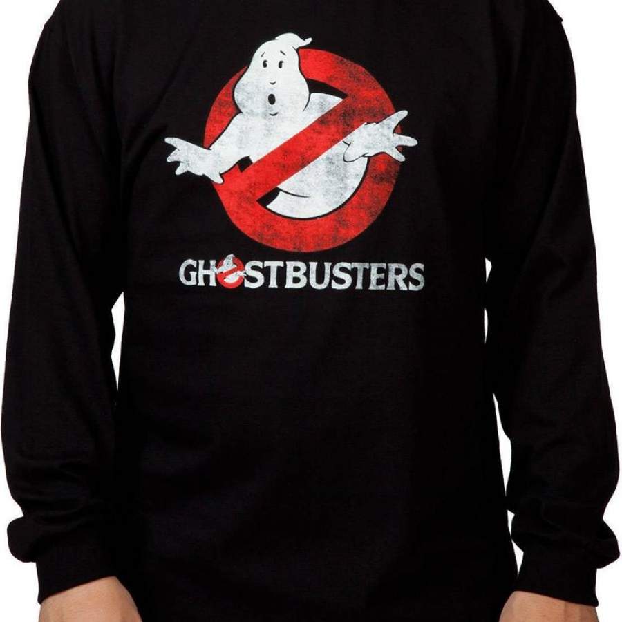 Distressed Ghostbusters Long Sleeve Logo Shirt