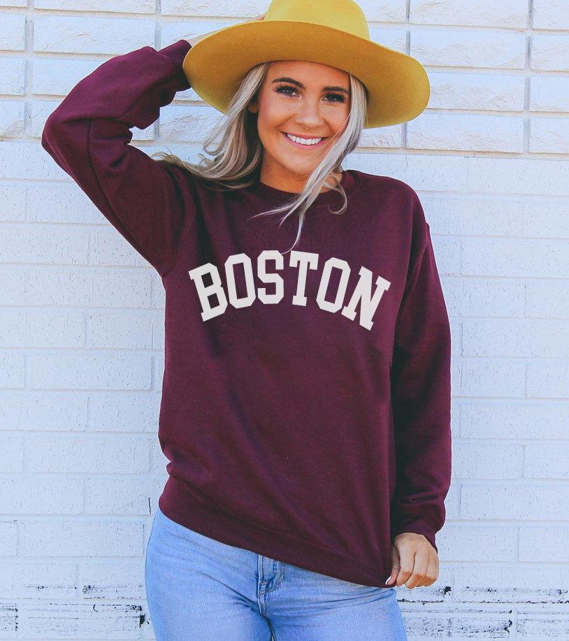 Boston Sweatshirt, Boston University Sweatshirt, Massachusetts Sweatshirt, Boston Sweater, Boston College Sweatshirt, Christmas Gift For Her