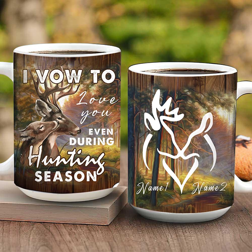 Personalized Mug For Hunting Lover Couple Mug Gift For Her Him Couple Double Side Printed Ceramic Coffee Mug Tea Cups Latte