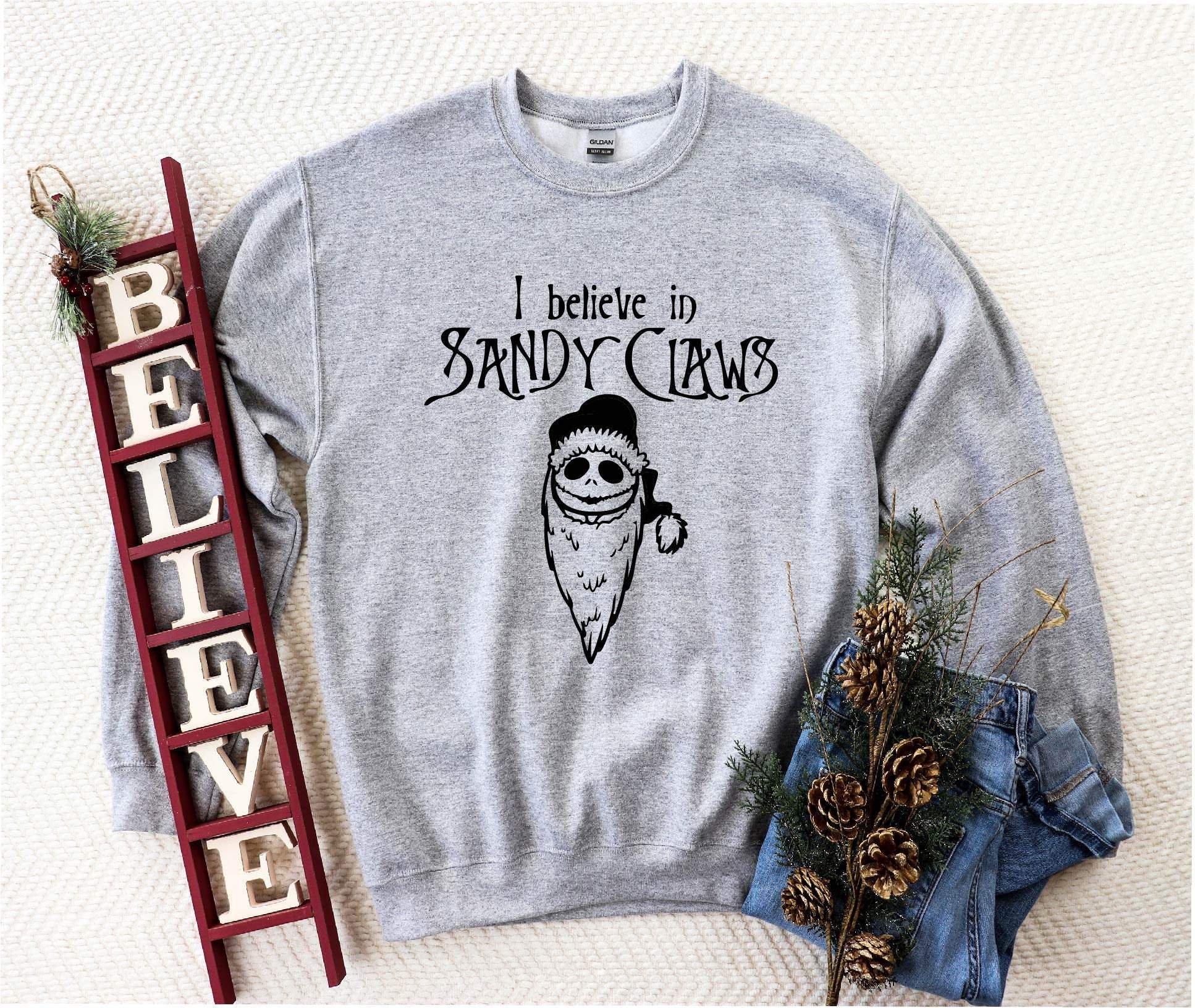 A Nightmare Before Christmas Inspired Sweatshirt,Zero Ghost Dog,Jack Skellington,This Is Halloween,Sandy Claws,Tim Burton Fan Gift,Halloween