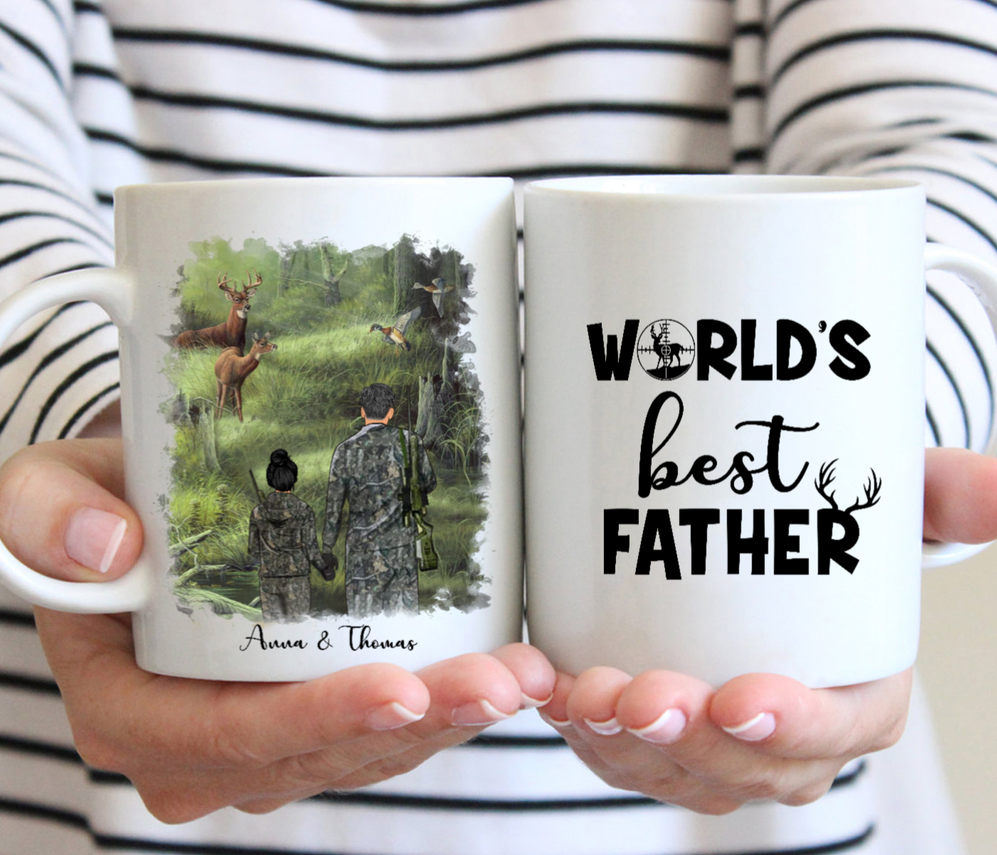 Personalized Mug, Hunting Father & Daughter Meaningful Gift HQ