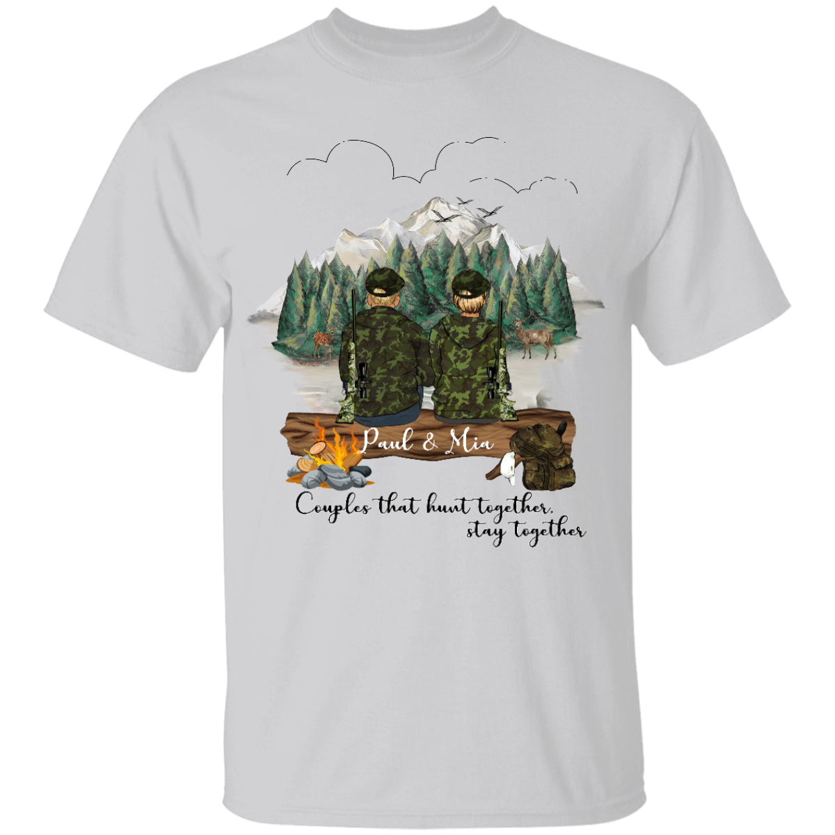 Hunting Partner For Life Preview Customized Skin Hair Quotes T Shirt , Personalized Gift For Couple HQ