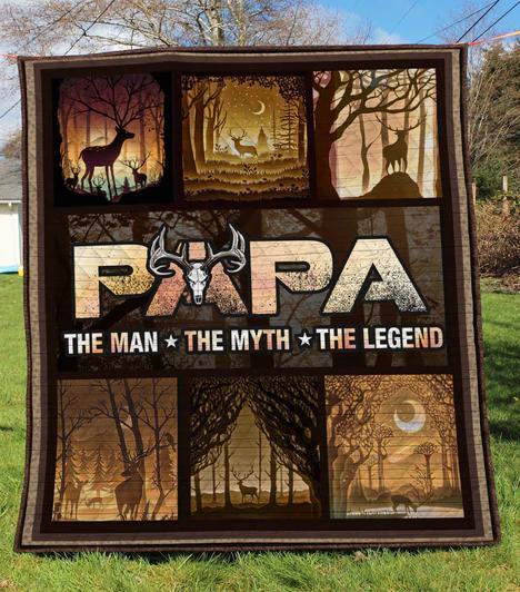 Papa The Man The Myth The Legend Hunting Fleece Blanket