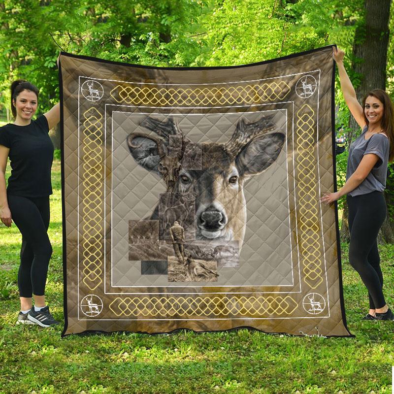 Hunting Deer Gift Fleece Blanket