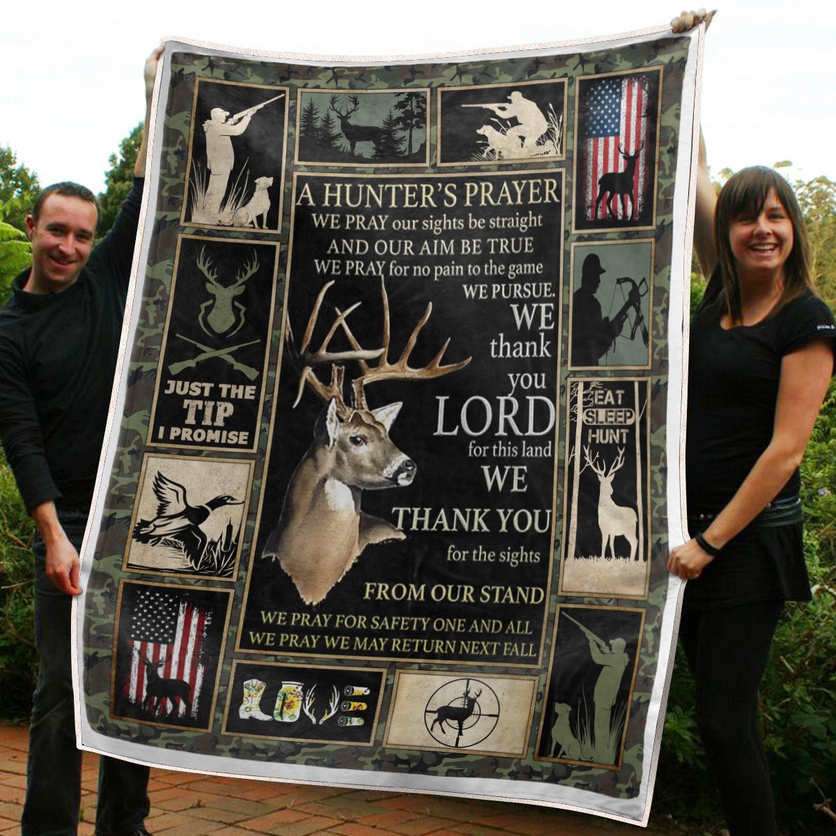 Prayer Of A Hunter Hunting Gift Fleece Blanket