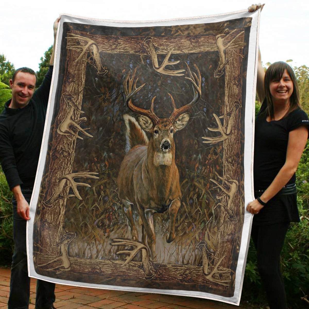 Whitetail Deer Hunting Gift Fleece Blanket