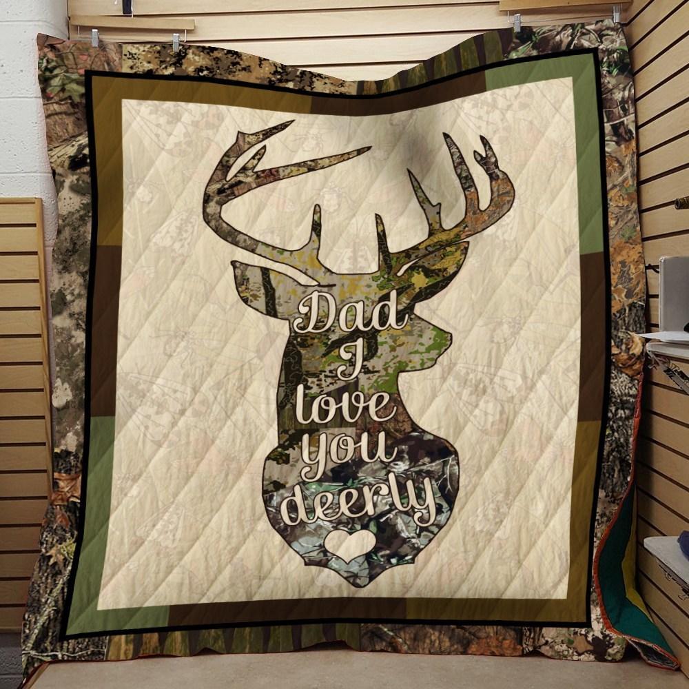 Hunting Dad I Love You Deerly Fleece Blanket