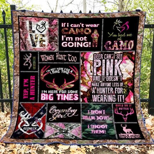 Hunting Love Hunt Pink Camo Fleece Blanket