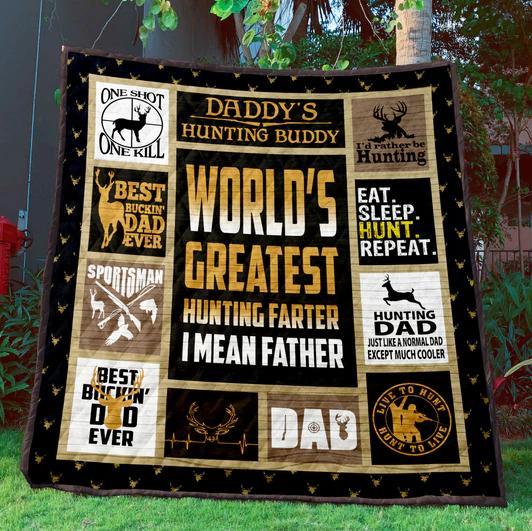 Greatest Hunting Father Fleece Blanket