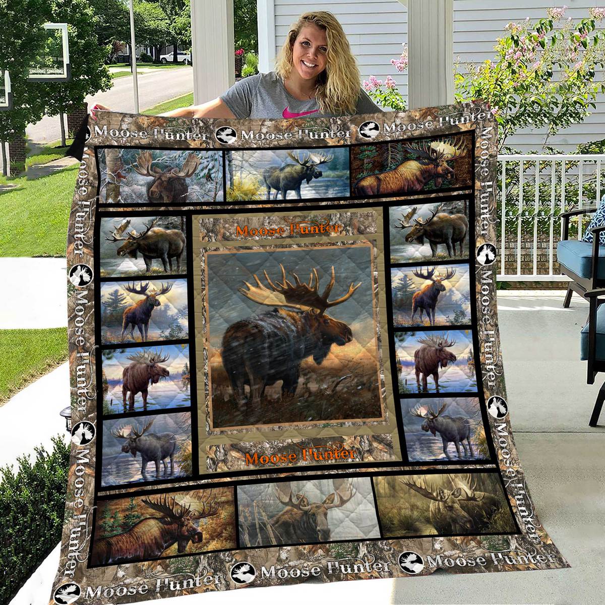 Love Moose Hunting Like Fleece Blanket, Christmas Gift, Birthday Gift, New Year Gift, Anniversary Gift