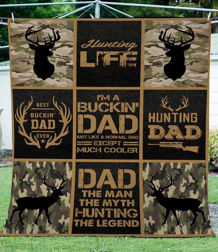 Buck Hunting Camo Fleece Blanket – Hunting Gift For Father’s Day, Birthday, Christmas Gift For Dad