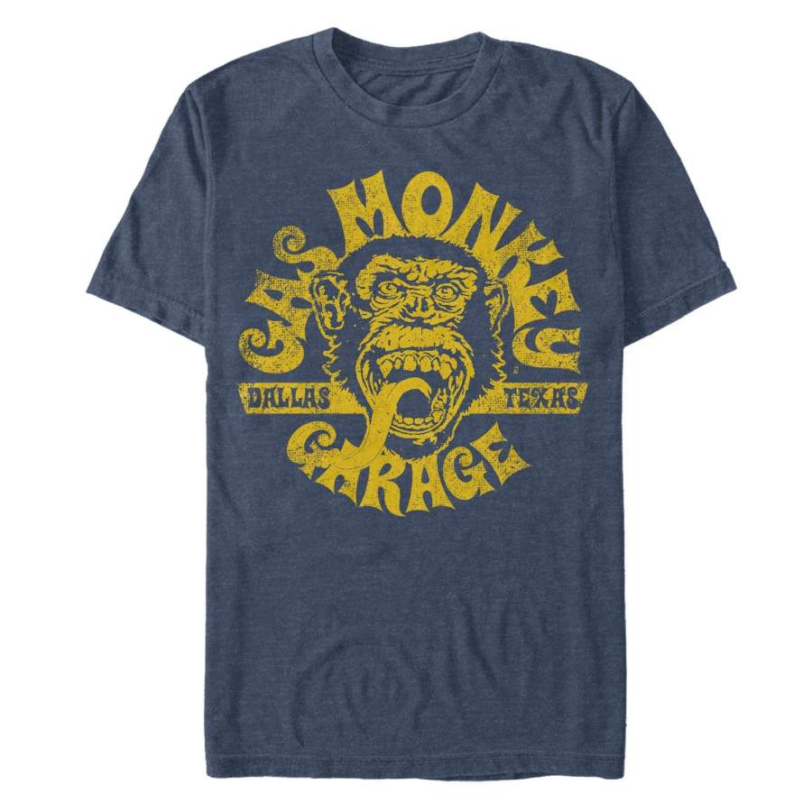 Gas Monkey Men’s Dallas Logo T Shirt Navy Heather