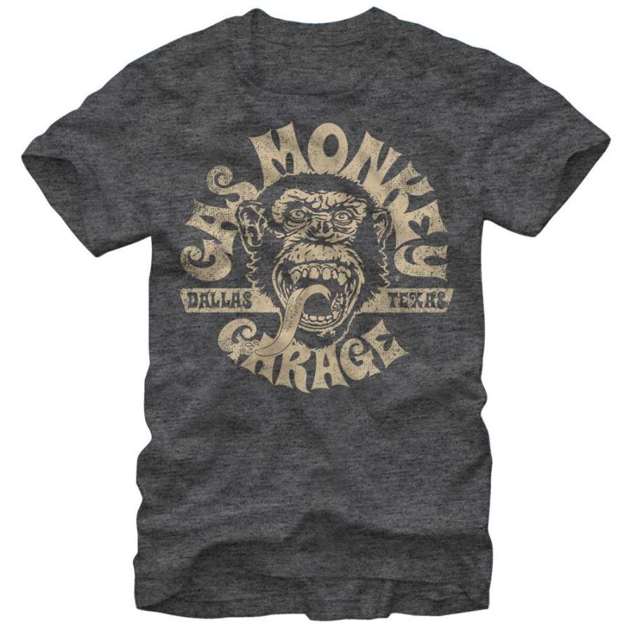 Gas Monkey Men’s Dallas Logo T Shirt Charcoal Heather S