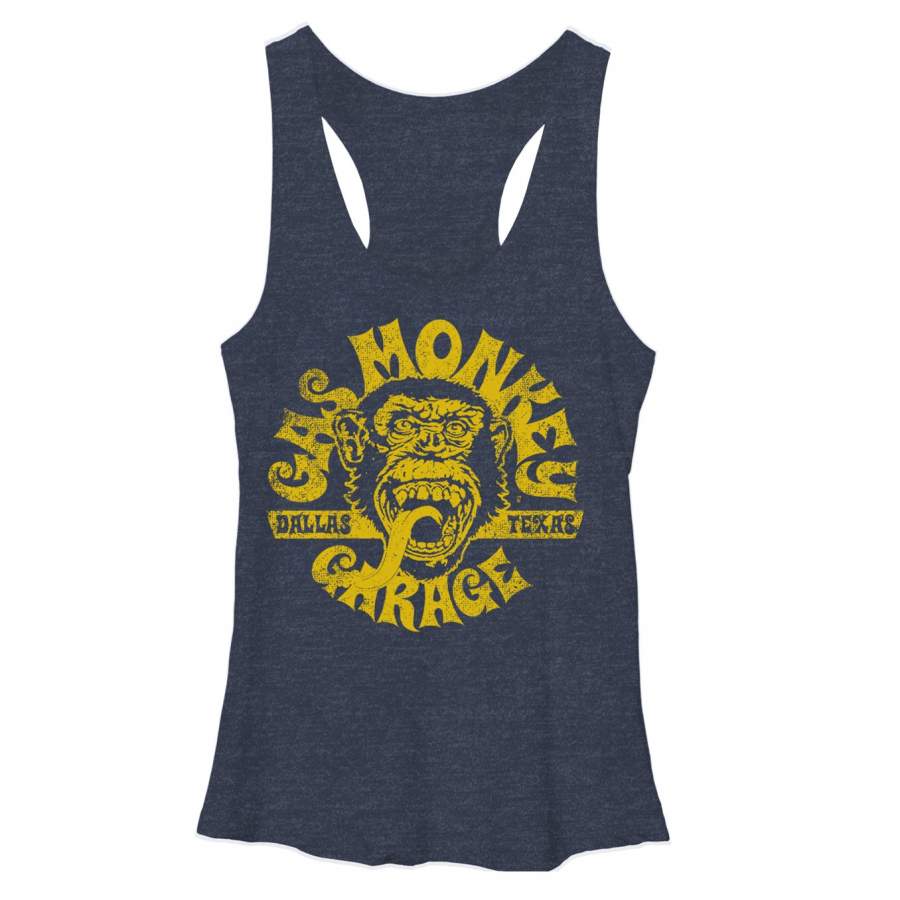 Gas Monkey Women’s Dallas Logo Racerback Tank Navy Heather