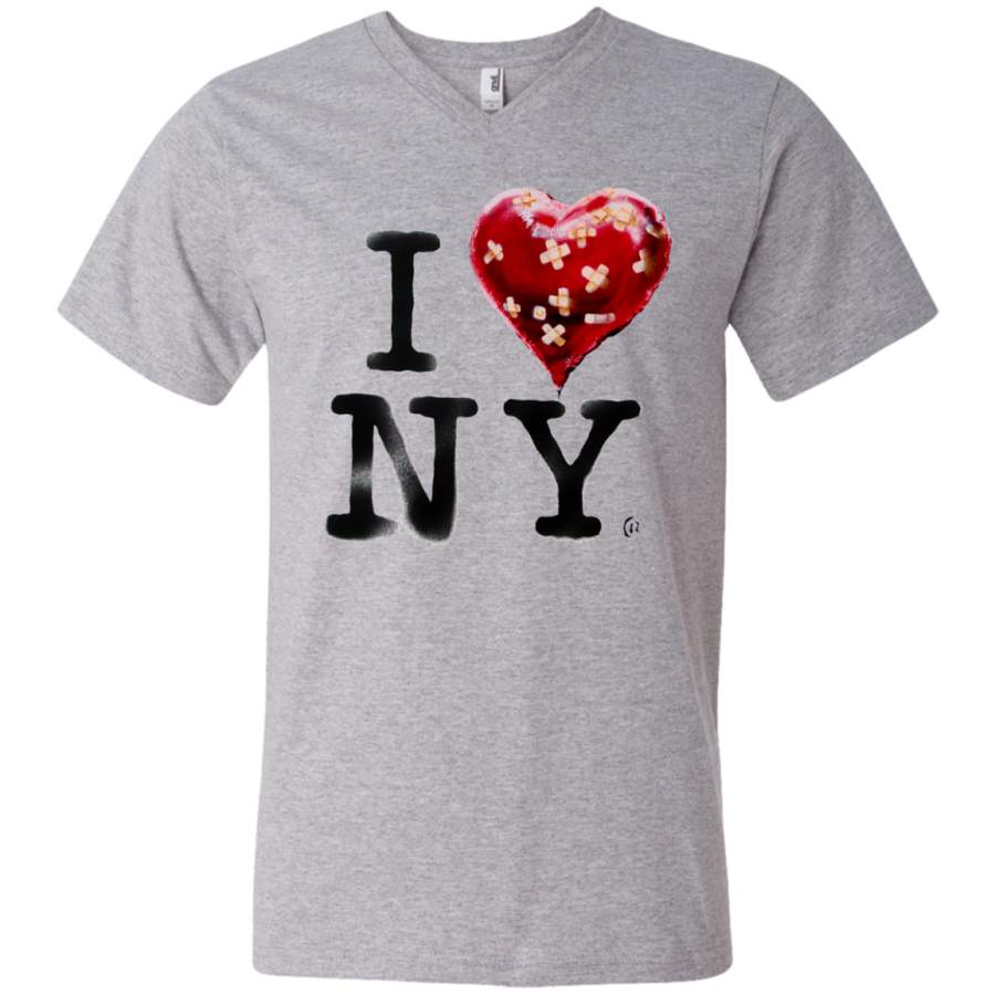 Banksy’s I Love New York Men’s V-Neck T-Shirt