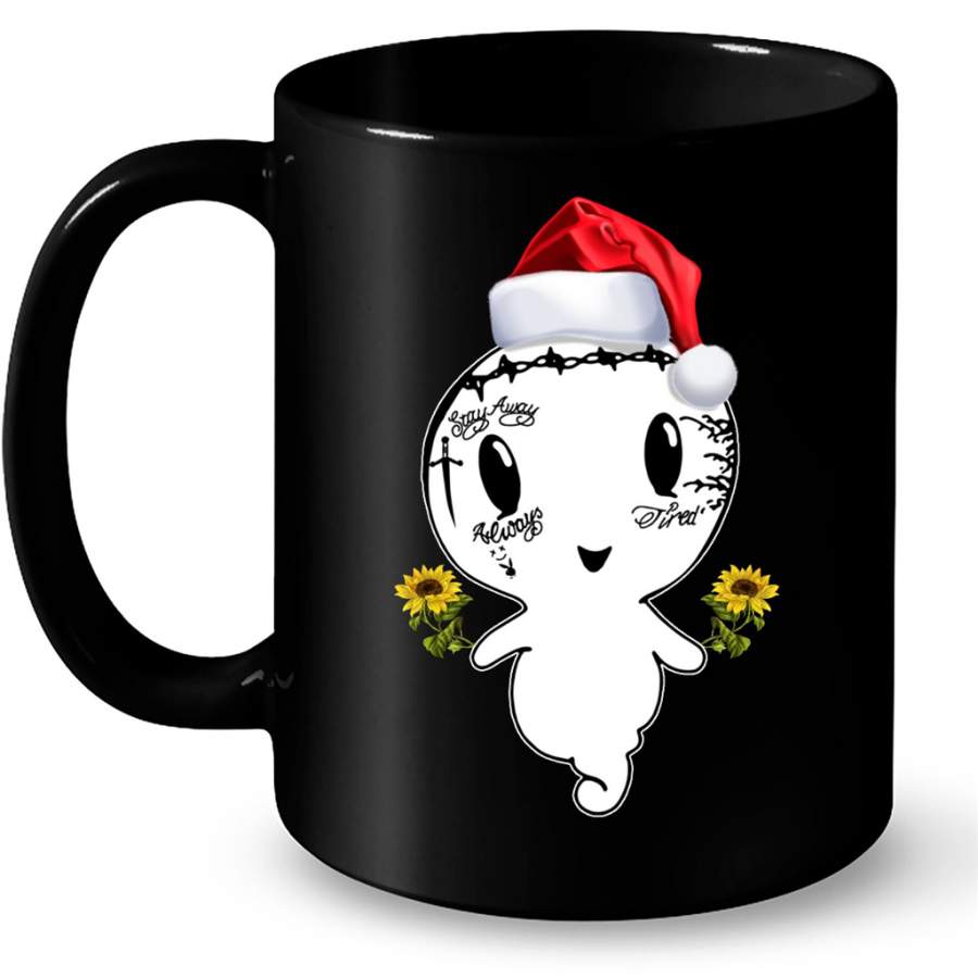 Christmas Ghost Mama Stay Away Always Tired Halloween Funny – Full-Wrap Coffee Black Mug