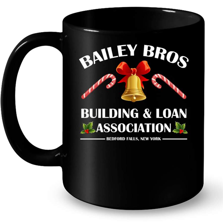 Bailey Bros Building And Loan Association Bedford Falls New York Christmas Bell – Full-Wrap Coffee Black Mug